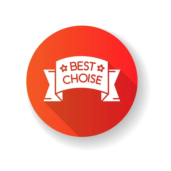 Best Choice Red Flat Design Long Shadow Glyph Icon Premium — Stock Vector