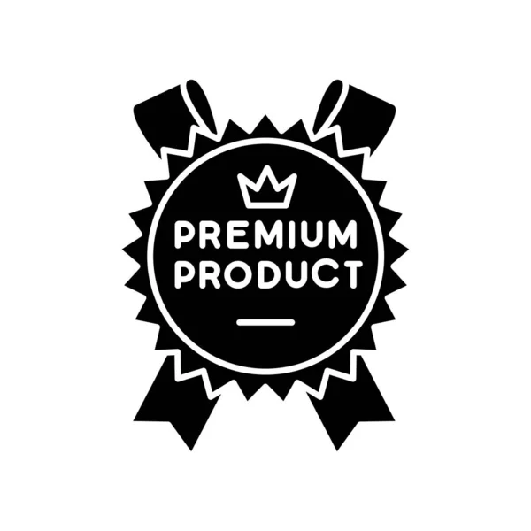 Premium Product Zwart Glyph Icoon Top Klasse Product Service Merk — Stockvector