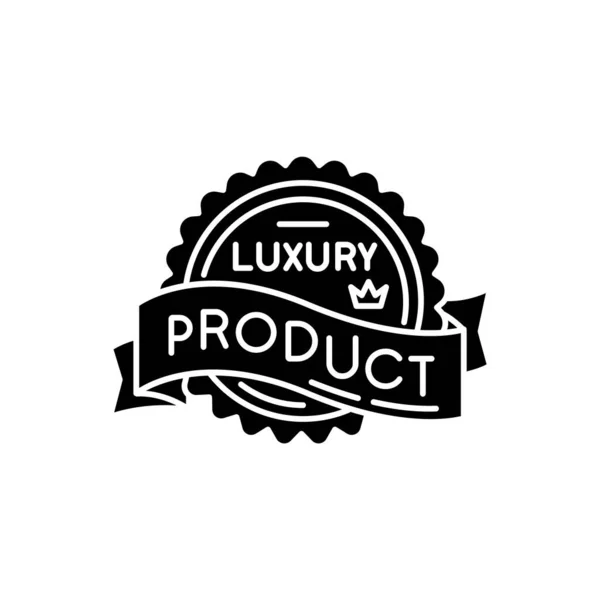 Produto Luxo Ícone Glifo Preto Equidade Marca Símbolo Silhueta Status — Vetor de Stock