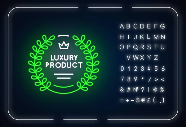 Luxe Product Neon Licht Icoon Buitenste Gloeiend Effect Teken Met — Stockvector