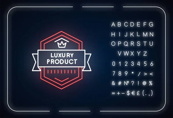 Luxury Product Neon Light Icon Outer Glowing Effect Sign Alphabet — Stock Vector