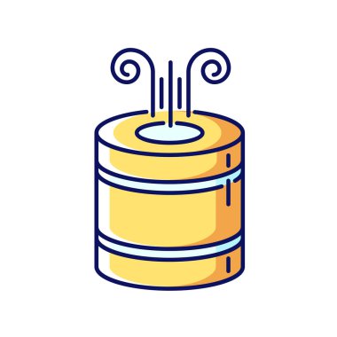 Küçük hava filtresi sarı ve mavi Rgb renk simgesi. Oda nemlendirme regülatörü, iç hava temizleyici, rahat iklim yaratımı, ev aletleri, ev aletleri. İzole vektör illüstrasyonu