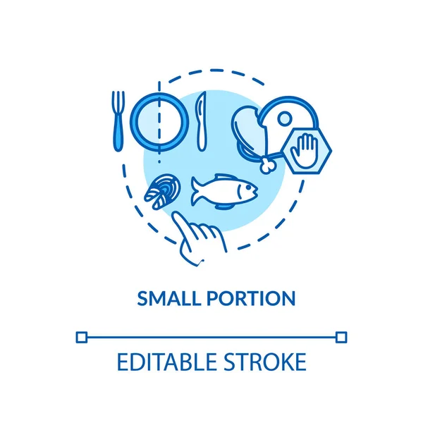 Ícone Conceito Pequena Porção Comer Consciente Ideia Nutrição Consciente Ilustração —  Vetores de Stock