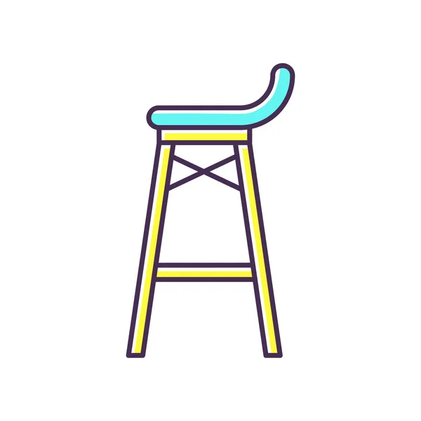 Bar Stool Έγχρωμο Εικονίδιο Rgb Χώρος Διασκέδασης Νυχτερινό Κέντρο Εστιατόριο — Διανυσματικό Αρχείο