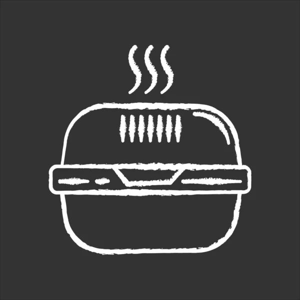 Burger Box Tiza Icono Blanco Sobre Fondo Negro Contenedor Comida — Archivo Imágenes Vectoriales