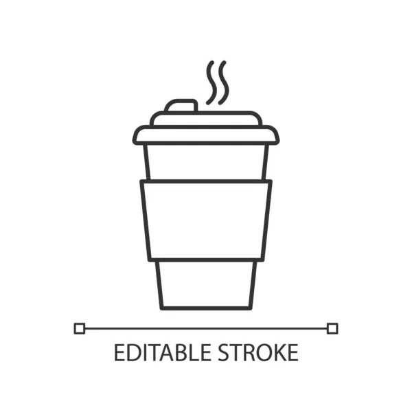 Coffee Ist Ein Perfektes Lineares Symbol Thin Line Anpassbare Illustration — Stockvektor