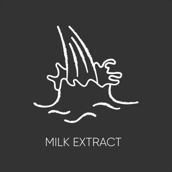 Melk Extract Krijt Wit Pictogram Zwarte Achtergrond Eiwitbron Natuurlijke Huidverzorging — Stockvector