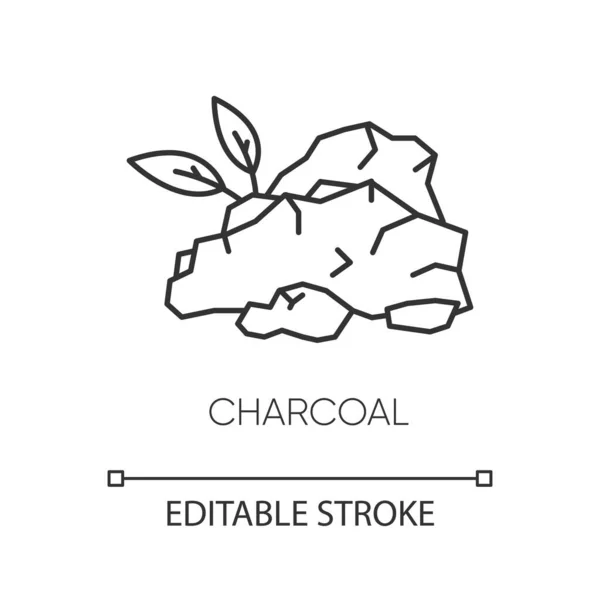 Píxel Carbón Icono Lineal Perfecto Componente Natural Del Cuidado Piel — Vector de stock