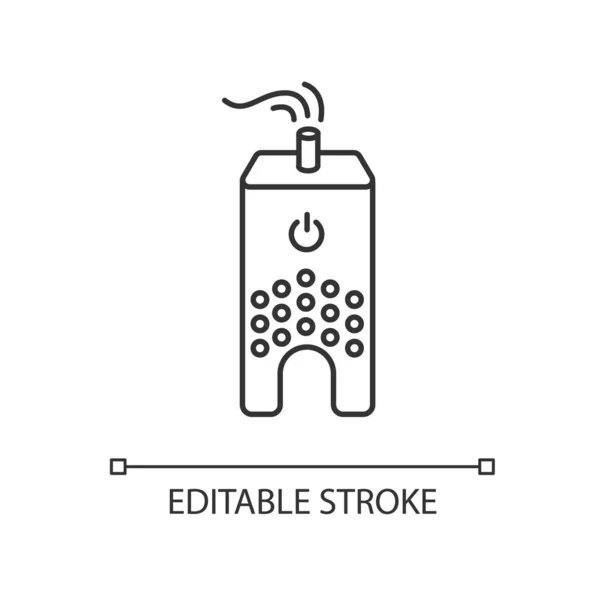 Icono Lineal Perfecto Del Píxel Humidificador Ultrasónico Ionizador Casero Dispositivo — Vector de stock