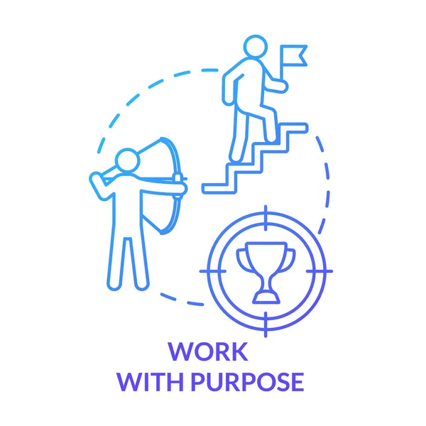 Arbeiten Sie Mit Einem Zweckblauen Konzept Symbol Arbeitsleistung Korporative Arbeit — Stockvektor