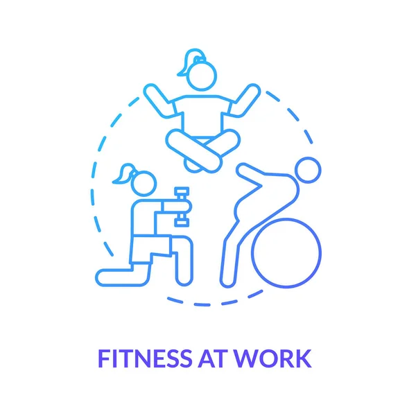 Fitness Trabajo Icono Concepto Azul Parada Yoga Estilo Vida Saludable — Vector de stock