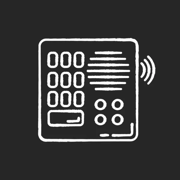 Белый Значок Интеркома Черном Фоне Рассказывай Телефон Двери Устройство Голосовой — стоковый вектор