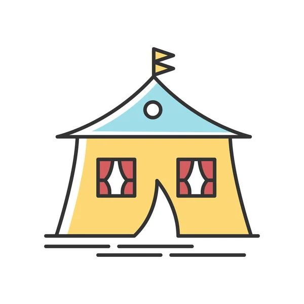 Carpa Carpa Icono Color Rgb Camping Tienda Árabe Vivir Alojamiento — Vector de stock