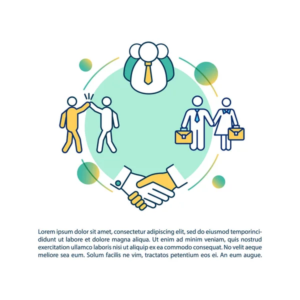 Icône Concept Partenariat Affaires Avec Texte Team Building Entreprise Travailleurs — Image vectorielle