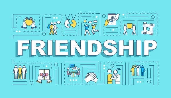 Vriendschap Woord Concepten Banner Wederzijdse Genegenheid Vriendelijke Interpersoonlijke Relatie Infographics — Stockvector