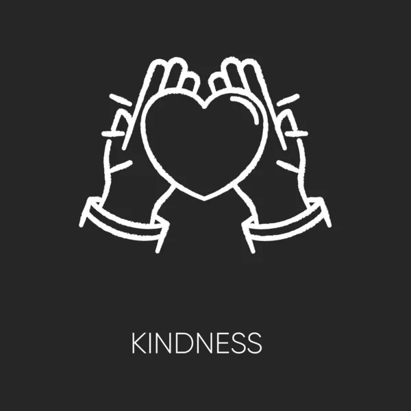 Freundlichkeit Kreideweißes Symbol Auf Schwarzem Hintergrund Emotionale Zuneigung Liebe Und — Stockvektor
