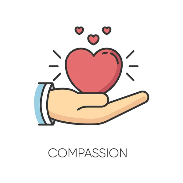 Compasión Icono Color Rgb Apoyo Emocional Simpatía Amistosa Símbolo Empatía — Vector de stock