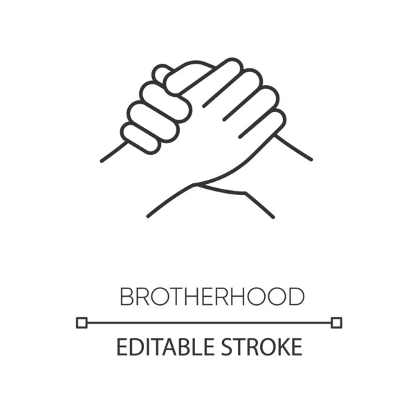 Τέλεια Γραμμική Εικόνα Εικονοστοιχείων Αδελφότητας Λεπτή Γραμμή Προσαρμόσιμη Εικόνα Δυνατή — Διανυσματικό Αρχείο