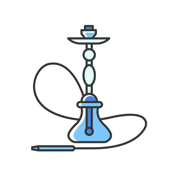 Icône Couleur Bleu Hookah Rgb Maison Sheesha Corps Hooka Assemblé — Image vectorielle