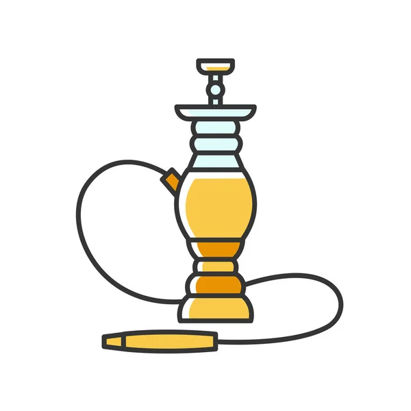 Hookah Rgb Icône Couleur Jaune Maison Sheesha Smoke Pipe Détendre — Image vectorielle