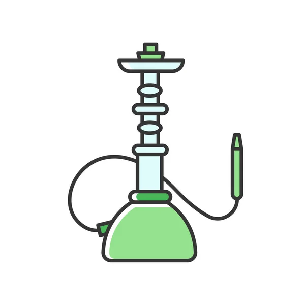 Hookah Rgb Icono Color Verde Casa Sheesha Shisha Bar Para — Vector de stock