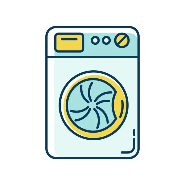 Laundry Washing Machine Blue Yellow Rgb Color Icon Washer Household — Stock Vector