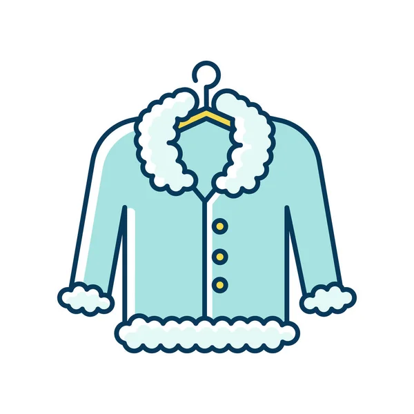 Manteau Sur Cintre Bleu Jaune Icône Couleur Rvb Vêtements Dessus — Image vectorielle