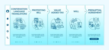 Noter hizmetleri vektör şablonunda. Yasal destek, tavsiye. Apostille. Simgeli ilgili mobil web sitesi. Web sayfası basamak ekranları. Rgb renk kavramı