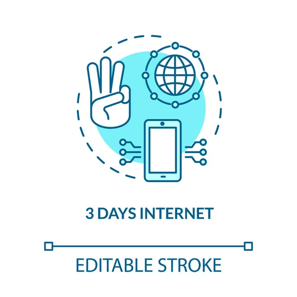Días Internet Icono Concepto Turquesa Plan Tarifario Internacional Conexión Wifi — Vector de stock