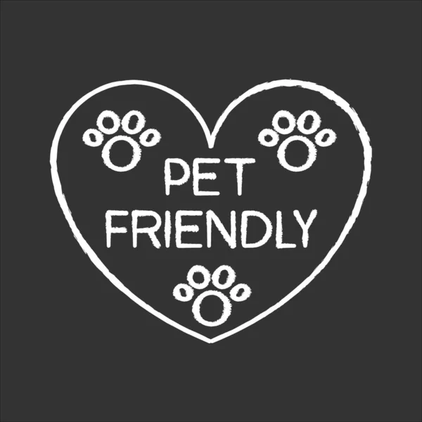 Pet Friendly Area Sign Chalk White Icon Black Background Grooming — Stock Vector