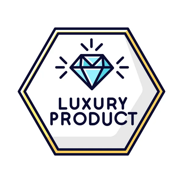 Luxe Product Rgb Kleurenpictogram Hoogwaardige Juwelen Duur Product Sieraden Winkel — Stockvector