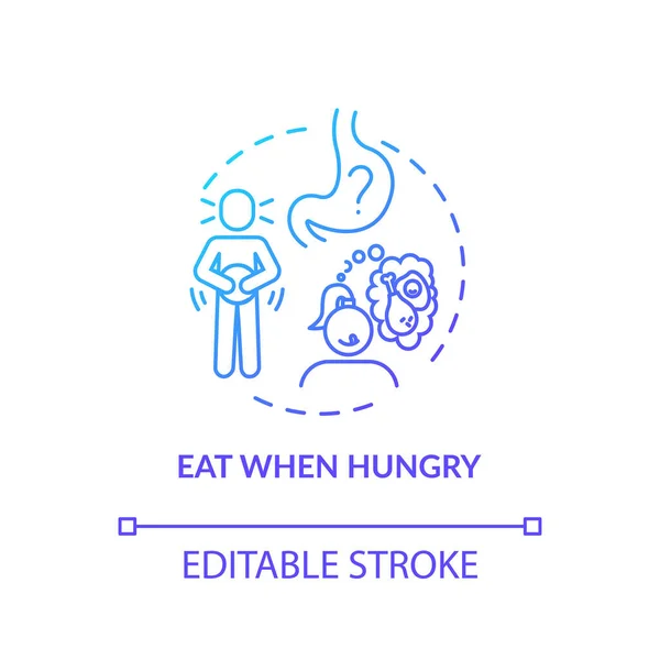 Spis Når Sulten Koncept Ikon Bevidst Ernæring Opmærksomme Spise Ide – Stock-vektor