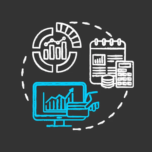 Ventas Métricas Tiza Icono Concepto Color Rgb Análisis Estadístico Investigación — Archivo Imágenes Vectoriales