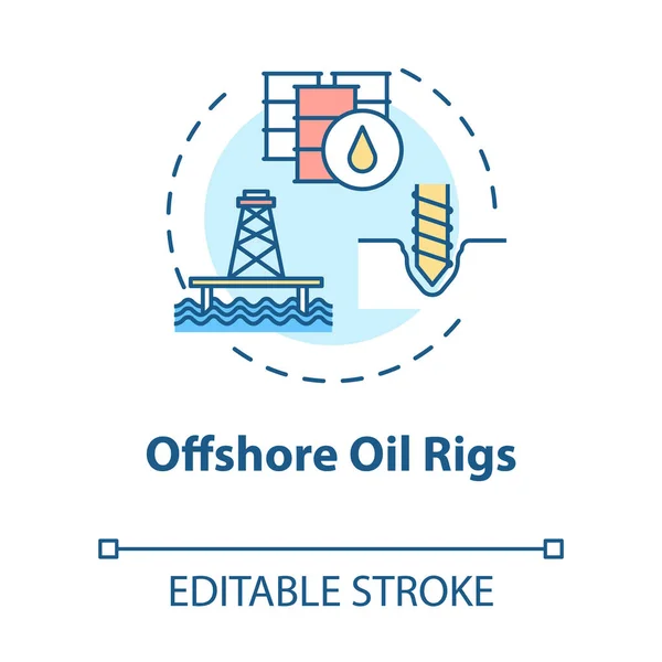 Ícone Conceito Plataformas Petróleo Offshore Estrutura Industrial Para Produção Combustível —  Vetores de Stock