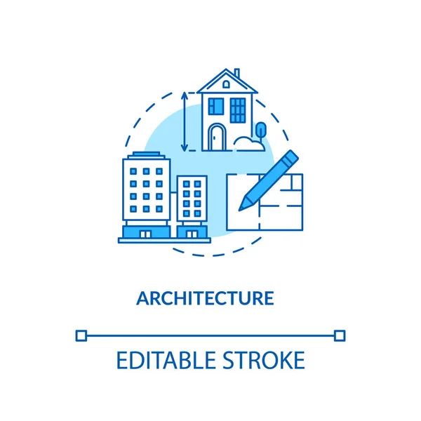 Иконка Концепции Архитектурного Дизайна Идея Градостроительства Тонкая Линейная Иллюстрация Документы — стоковый вектор