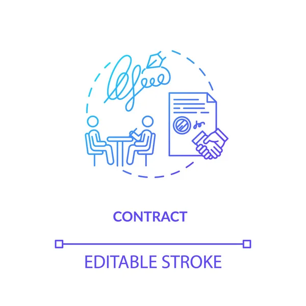 Contrat Icône Officielle Concept Accord Courte Création Emploi Document Juridique — Image vectorielle