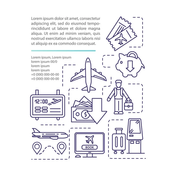 Budget Flyselskab Rejse Koncept Ikon Med Tekst Ppt Side Vektor – Stock-vektor