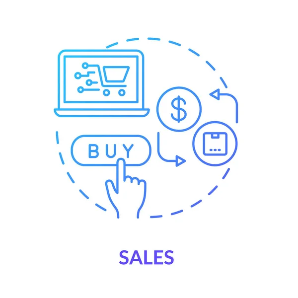Försäljningskonceptikon Internet Shopping Modern Detaljhandel Handel Idé Tunn Linje Illustration — Stock vektor
