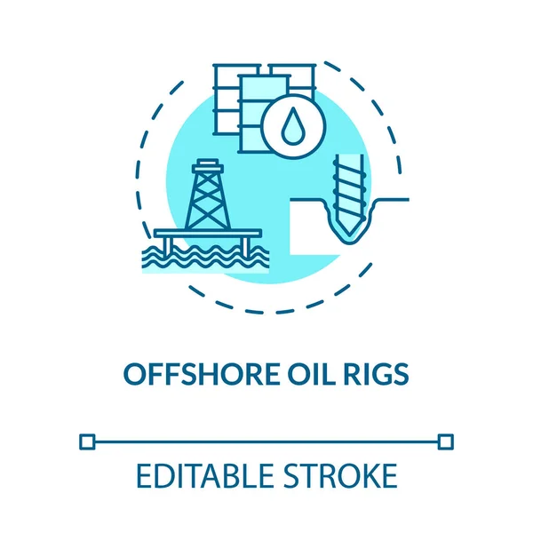 Offshore Platform Wiertniczych Turkusowa Ikona Koncepcji Struktura Przemysłowa Paliwa Ekstrakcja — Wektor stockowy