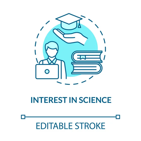 Interesse Wissenschaft Türkisfarbenes Konzept Symbol Studentische Neugier Beim Studieren Wissenschaftliche — Stockvektor