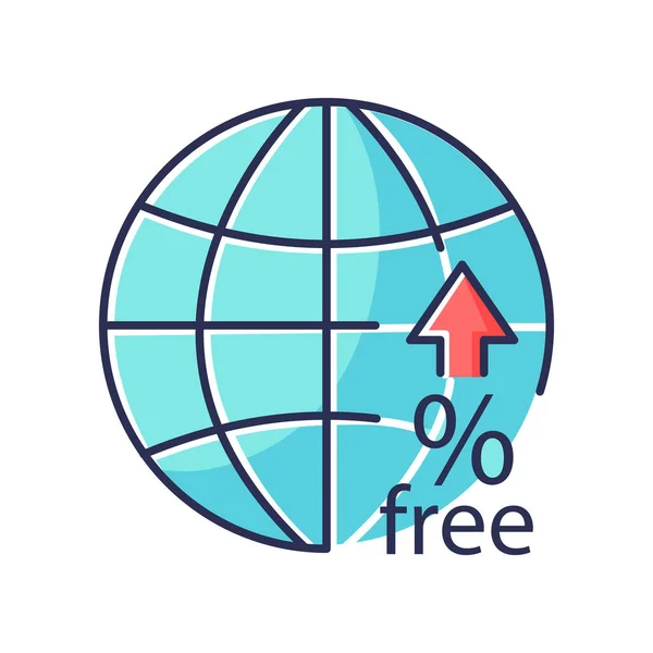 Barreras Arancelarias Icono Color Azul Rgb Libre Comercio Impuestos Contingente — Vector de stock