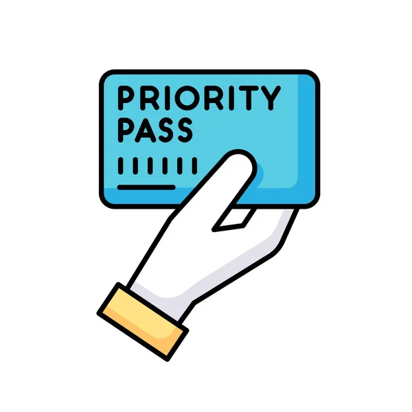 Priorität Pass Rgb Farb Symbol Eintrittskarte Für Den Flug Mit — Stockvektor