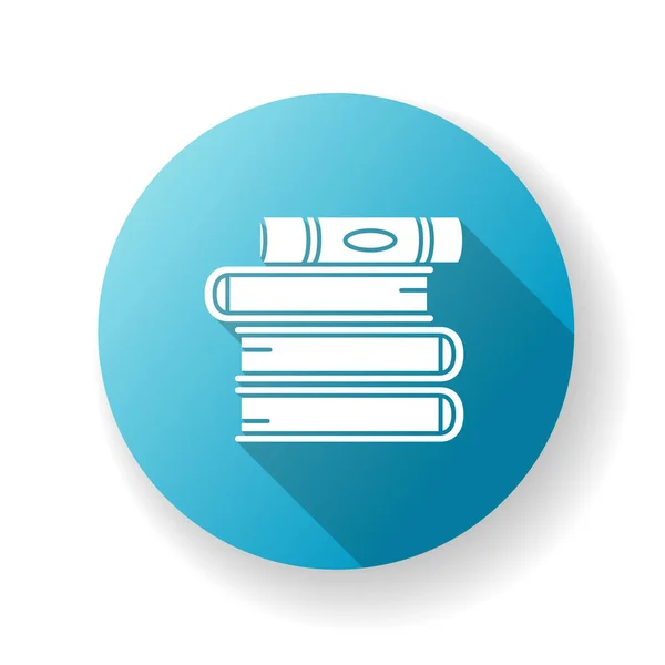 Book Pile Blue Flat Design Long Shadow Glyph Icon Hromada — Stockový vektor