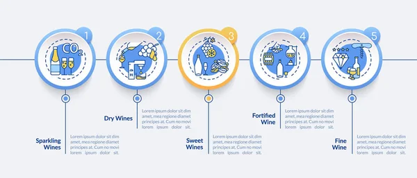 Weinprobe Vektor Infografik Vorlage Designelemente Für Die Präsentation Der Speisekarte — Stockvektor