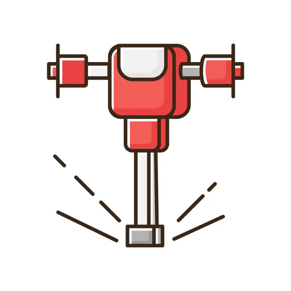 Carretera Trabaja Perforador Icono Color Rgb Herramienta Construcción Demolición Perforación — Archivo Imágenes Vectoriales
