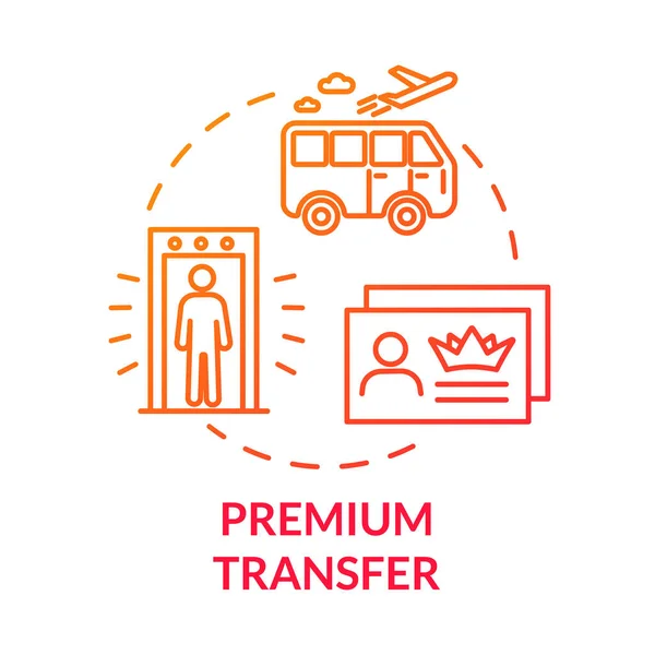 Premium Transfer Konsepti Simgesi Uçak Yolcusu Lüks Ulaşım Fikri Ince — Stok Vektör