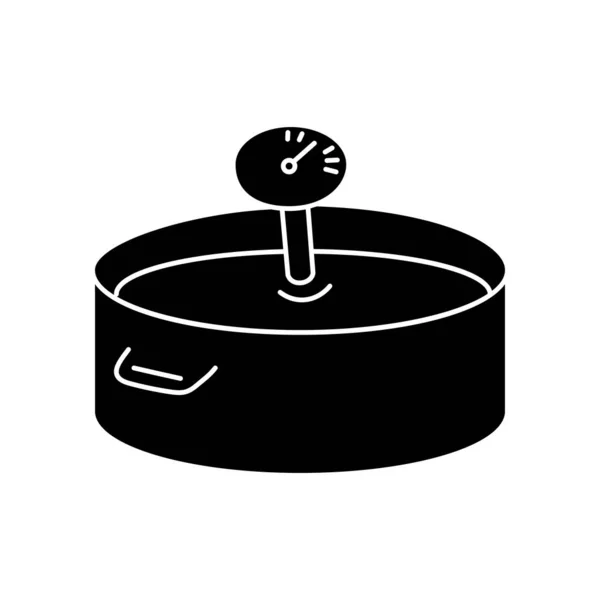 Черный Символ Брожения Процесс Производства Сыра Метод Производства Молочных Продуктов — стоковый вектор