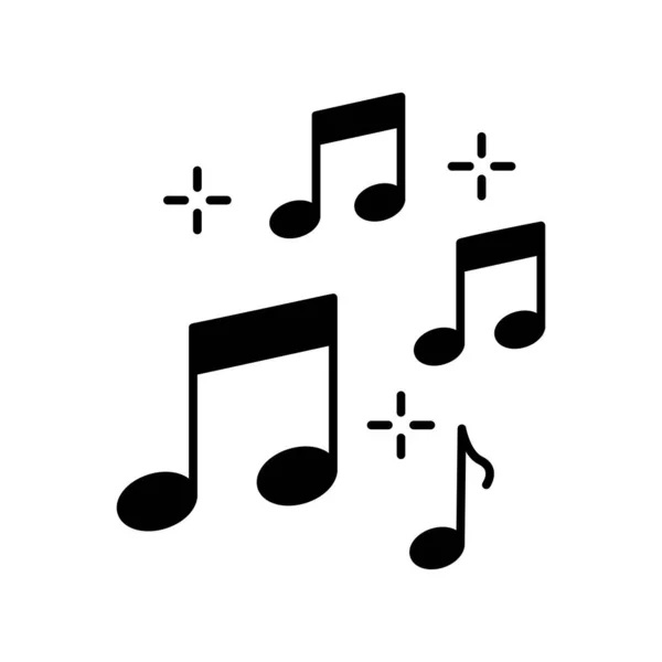 Музыкальный Квартал Отмечает Икону Черного Глифа Играю Мелодию Гармоничный Звук — стоковый вектор