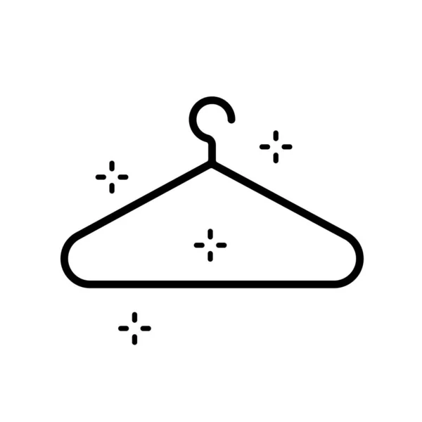 Пустой Символ Черного Знака Вешалки Повесить Одежду Шкаф Хранилище Одежды — стоковый вектор