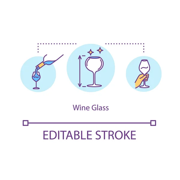 Weinglaskonzept Ikone Klare Trinkgefäße Wein Servieren Saubere Gläser Für Alkoholische — Stockvektor